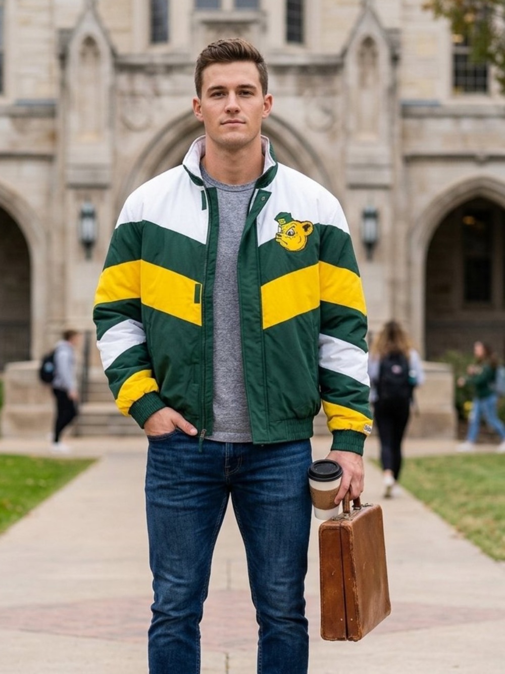 Baylor Bears Gamebreaker Jacket Homefield, Vintage College Apparel Size med NEW